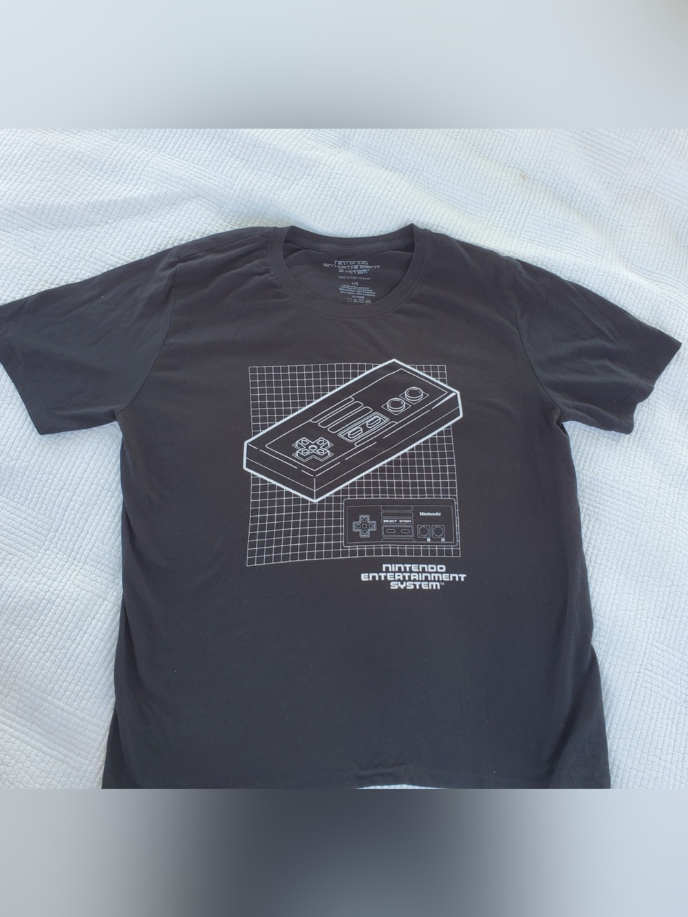 Nintendo Black T-Shirt with White NES Controller Graphic
